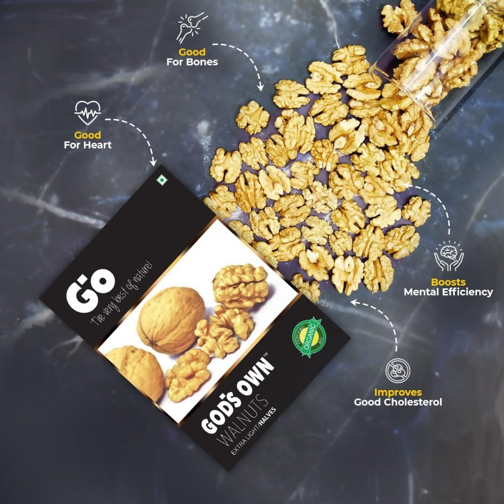 Go Organic Kashmiri Extra Light Halves Walnuts Kernels | Grocsy