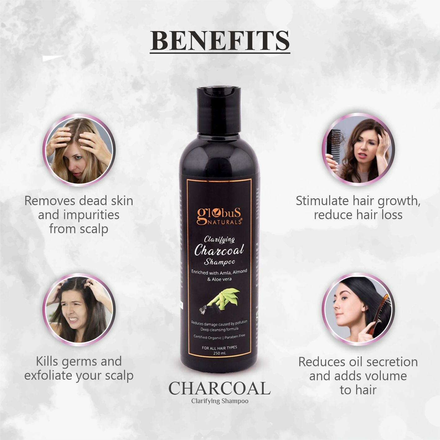 Globus Naturals Charcoal Shampoo | Grocsy
