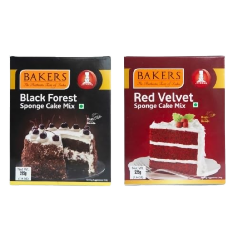 BAKERS Black Forest Sponge Cake Mix , Red Velvet Sponge Cake Mix | Grocsy