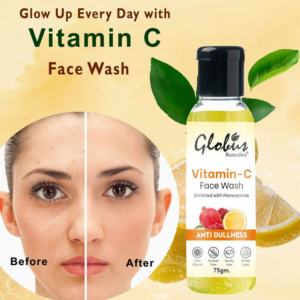 Globus Remedies Anti Ageing Globus Naturals Anti-Ageing Skin Brightening Vitamin C Face Wash | Grocsy