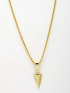 NVR Men's Arrow Shaped Gold Plated Pendant with Chain | Grocsy