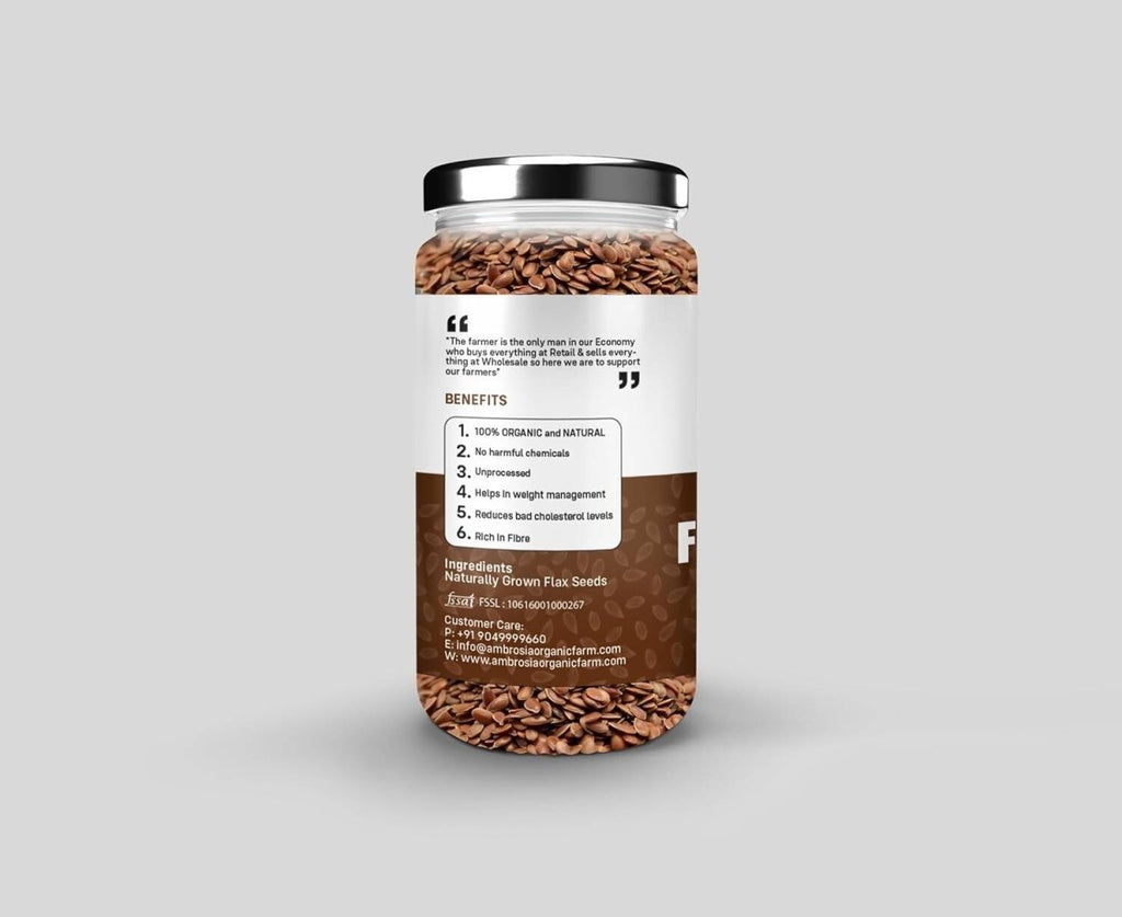 Ambrosia Organic Farm Flax Seeds | Grocsy