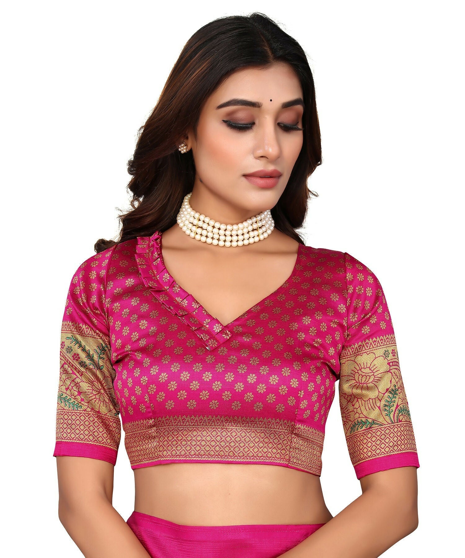 Vamika Green Printed Art Silk Saree | Grocsy