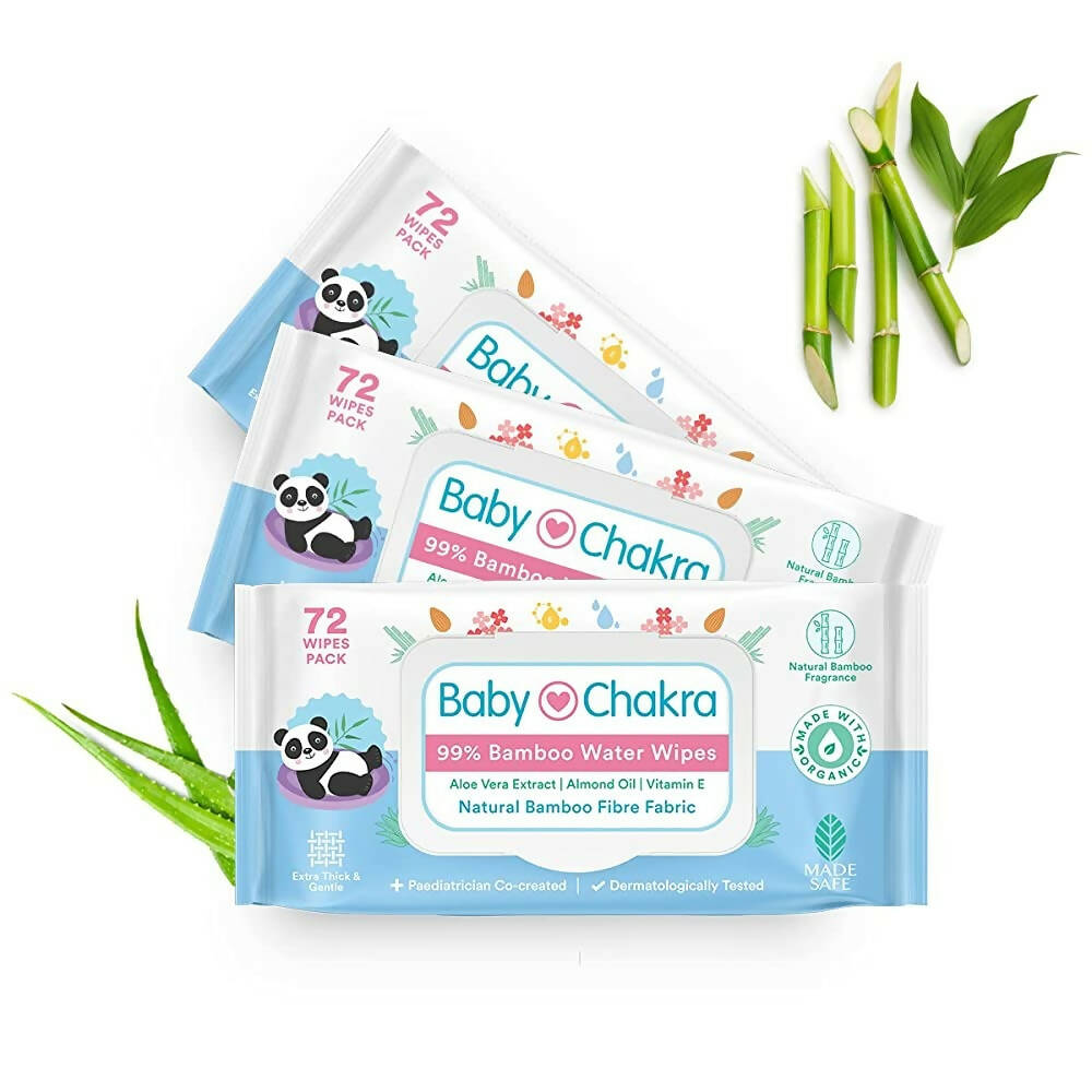 BabyChakra 99% Bamboo Water Soft Wipes | Grocsy