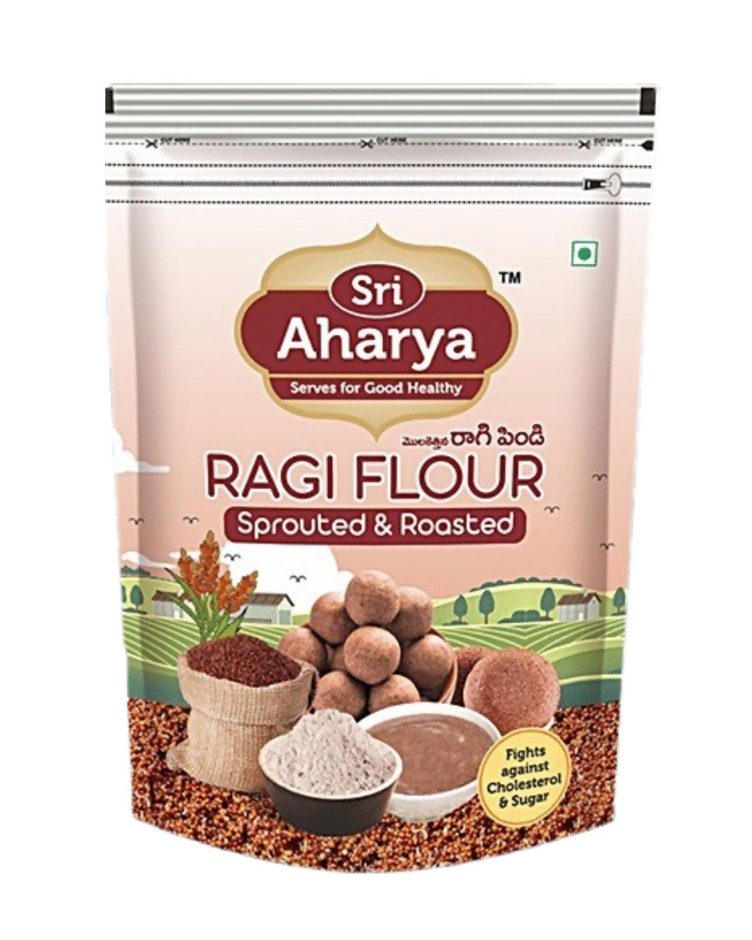 Sri Aharya Ragi Flour - Sprouted & Roasted | Grocsy