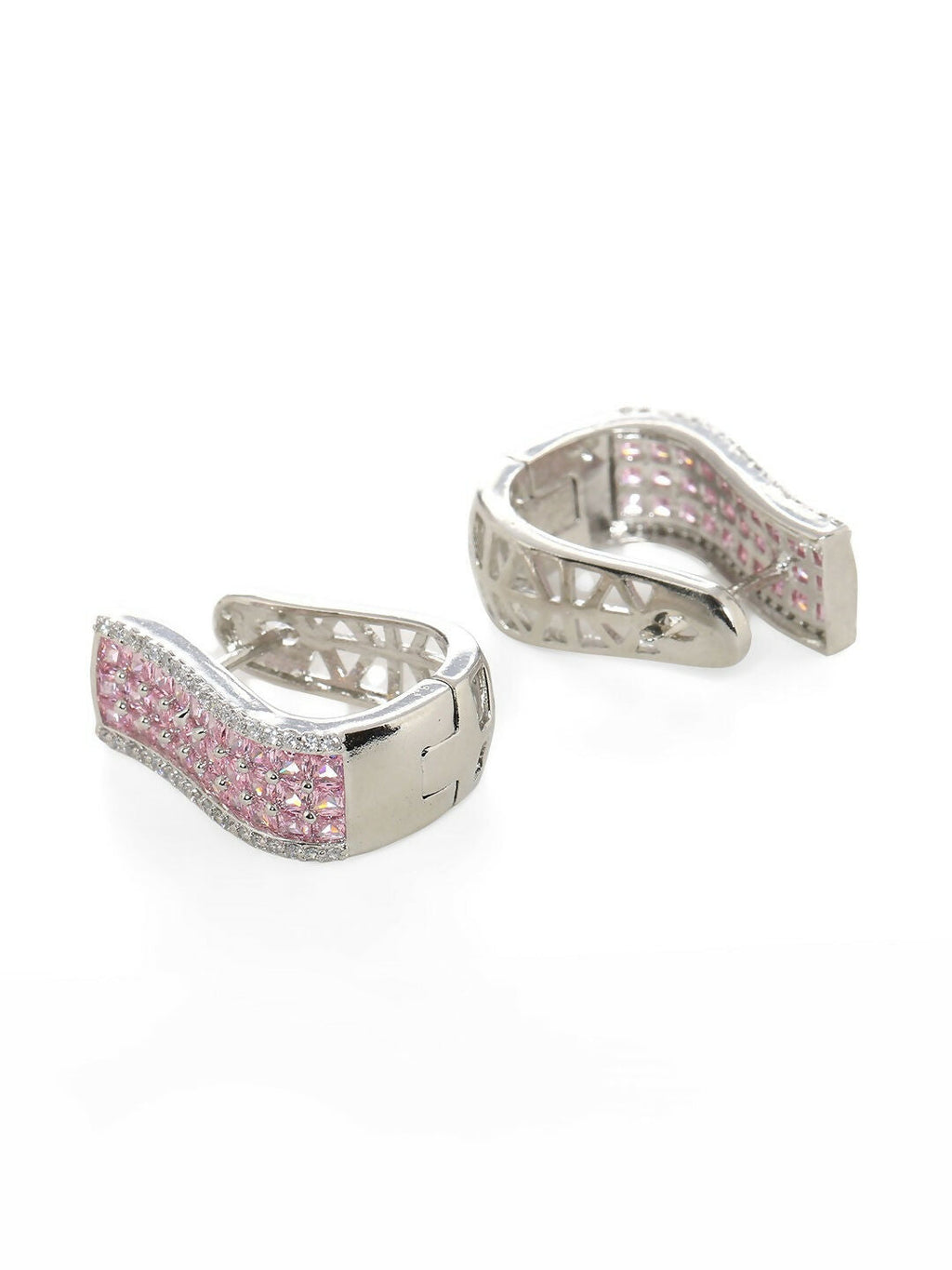 Pink Hoops Earrings- Ruby Raang | Grocsy