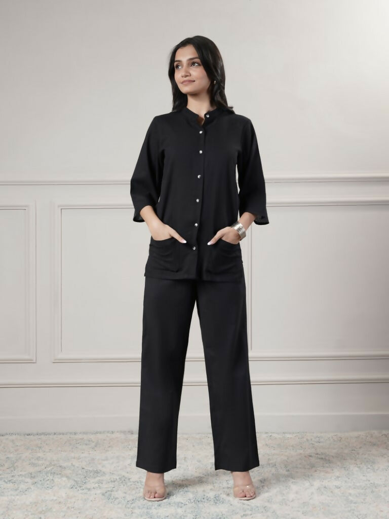 Joban Fashion Women's Black Top With Pant | Grocsy