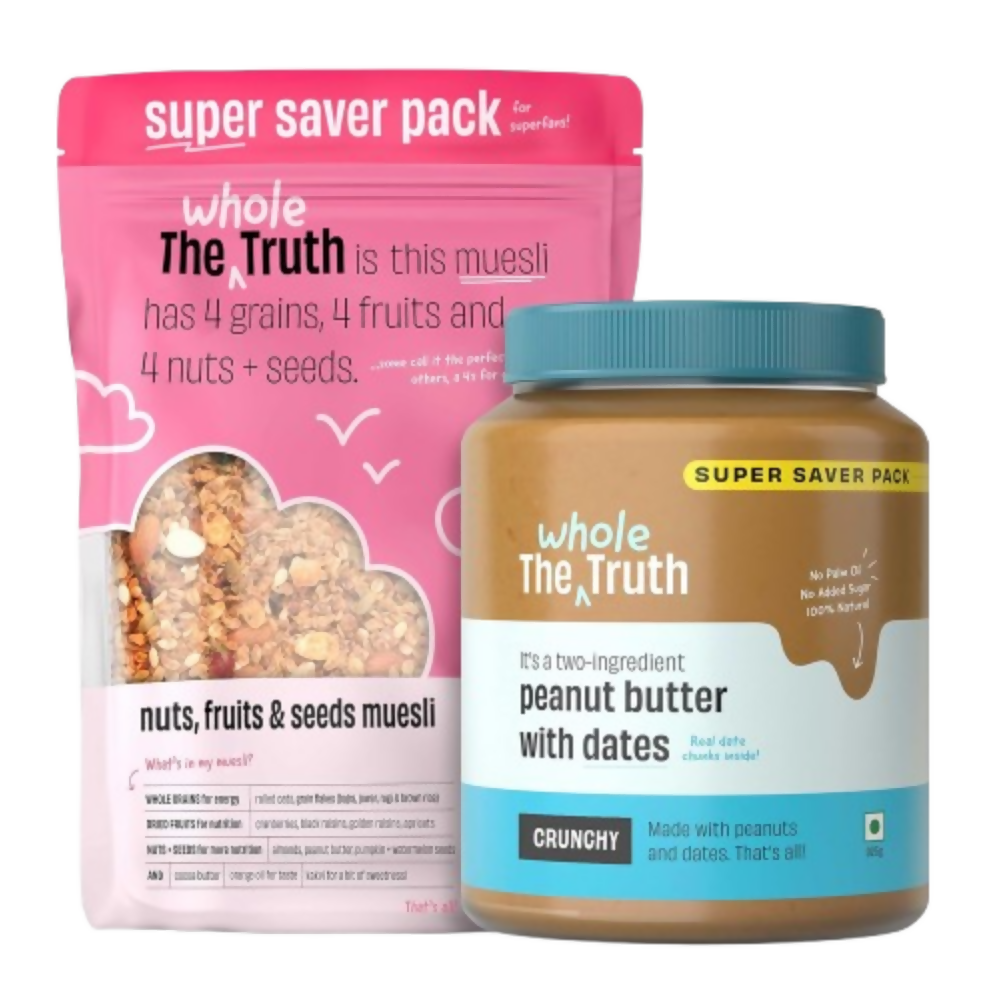 The Whole Truth Peanut Butter with Dates Crunchy + Nuts Fruits and Seeds Muesli - Breakfast | Grocsy