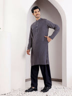 Blue Modal Silk Designer Printed Men's Kurta - Mahotsav | Grocsy