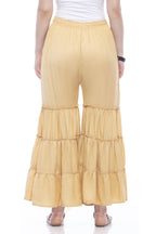 Mominos Fashion Reyon Cotton Golden Palazzo | Grocsy