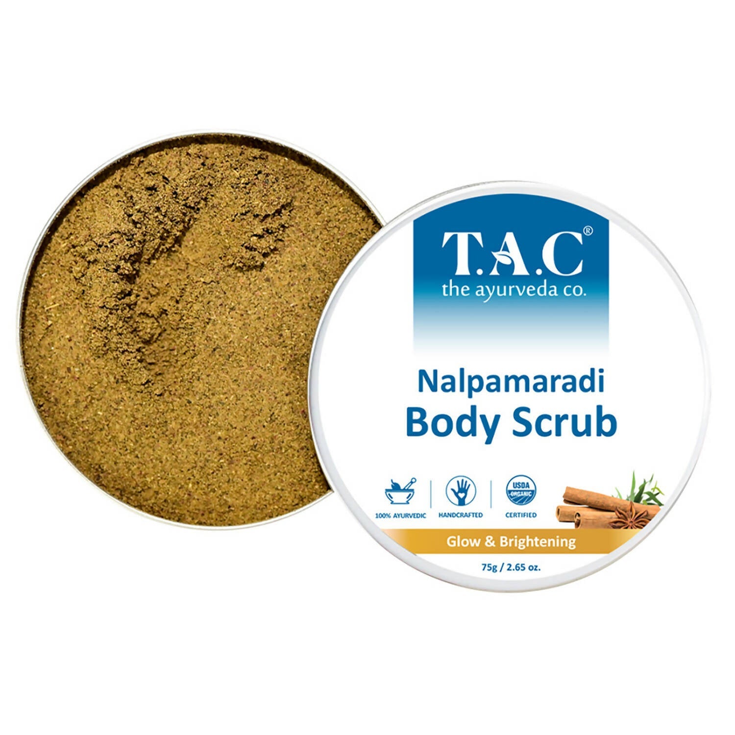 TAC - The Ayurveda Co. Nalpamaradi Body Scrub for Glow and Brightening Skin, with Triphala For Women & Men | Grocsy