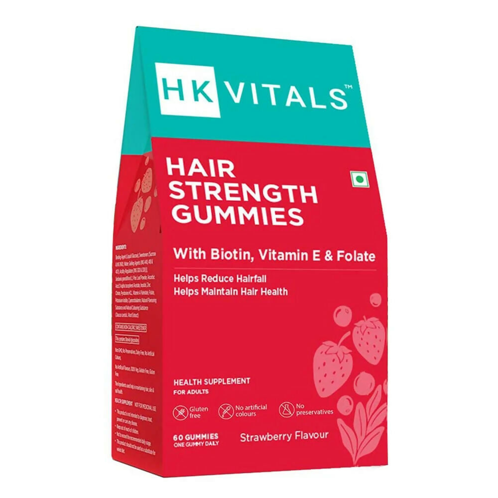 HK Vitals Hair Strength Biotin Gummies - Strawberry Flavor | Grocsy