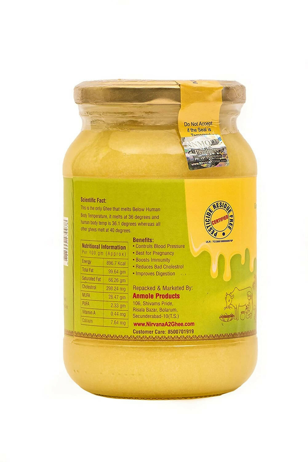 Gowshala's Nirvana A2 Desi Cow Ghee | Made From A2 Desi Cow's Milk | Premium Desi Ghee | Grocsy