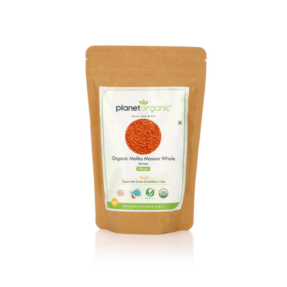 Planet Organic Malka Masoor Whole (Skinless) | Grocsy