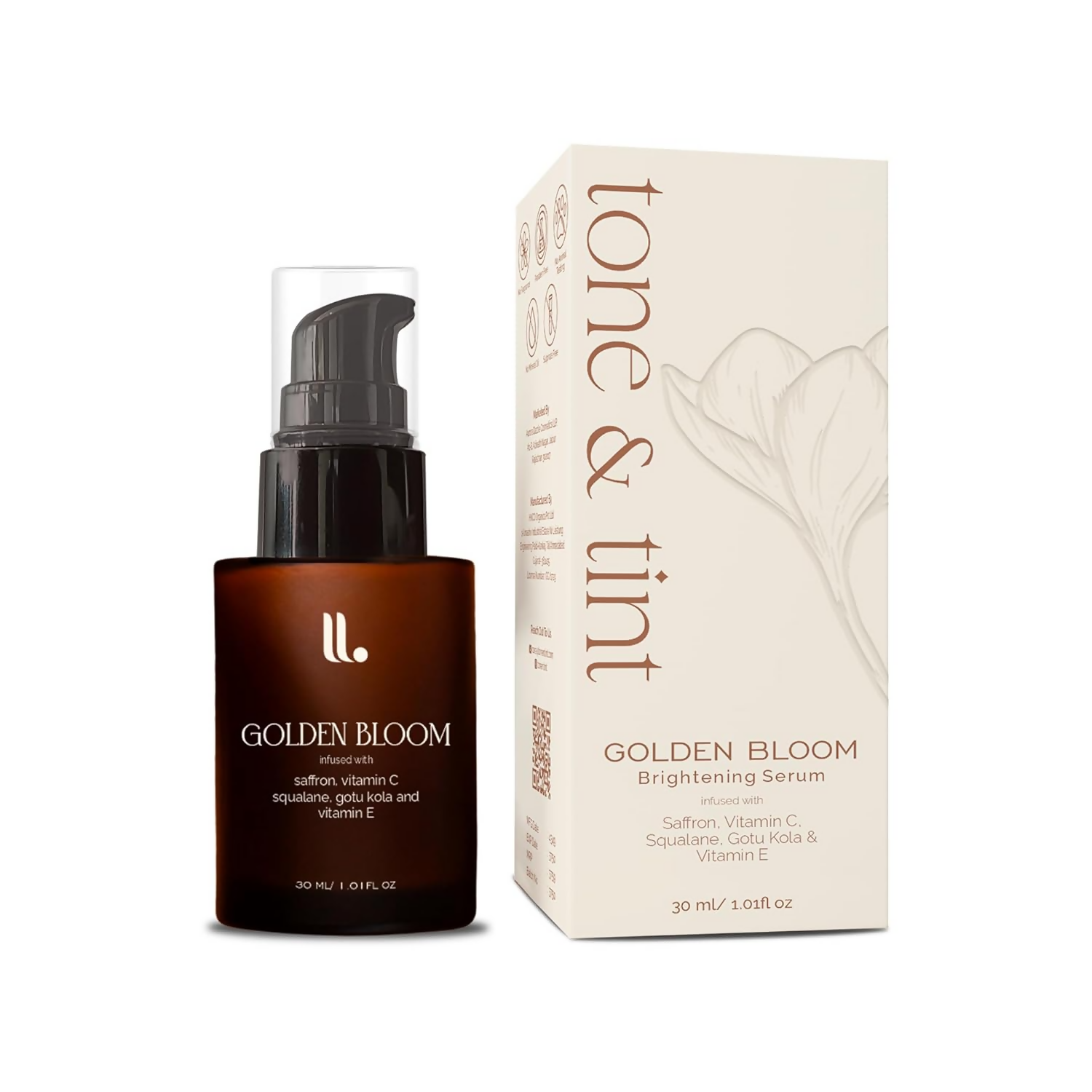 Tone & Tint Golden Bloom Brightening Serum With Kumkumadi & Saffron | Grocsy
