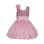 Asmaani Baby Girl's Pink Color Satin Knee Length Frock (AS-DRESS-22030) | Grocsy