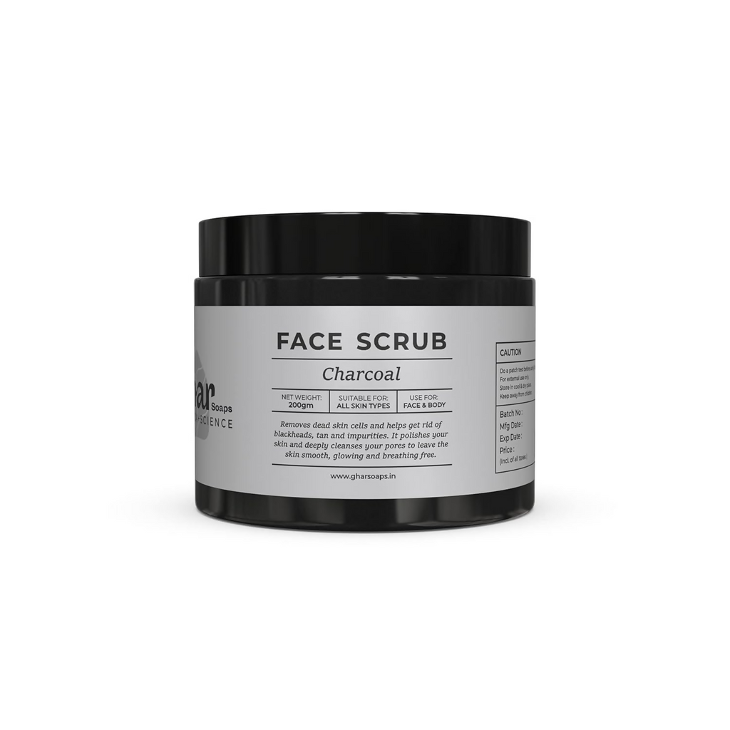 Ghar Soaps Charcoal Scrub for Face & Body Blackhead Remover | Grocsy
