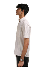 Xkind Off White Self Stripes Regular Fit Shirt | Grocsy