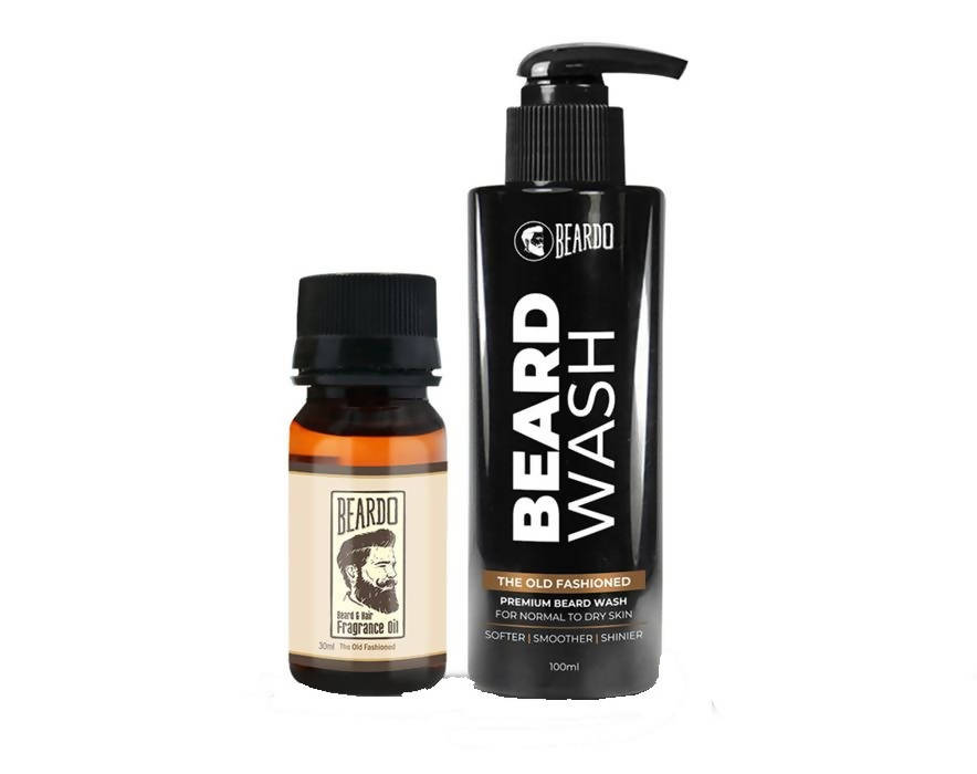 Beardo The Old Fashioned Beard Oil & Beard Wash Combo | Grocsy