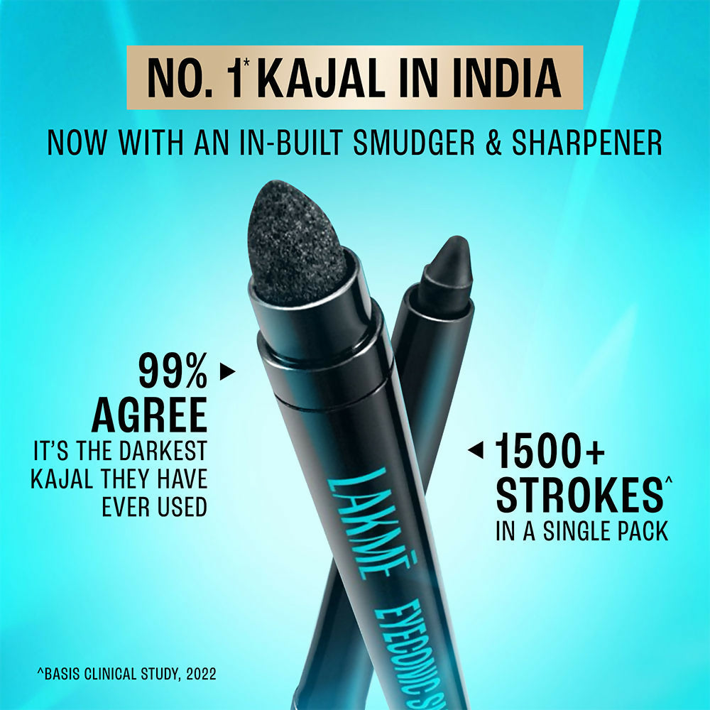 Lakme 9-5 Eyeconic Smokey Kajal - Black | Grocsy