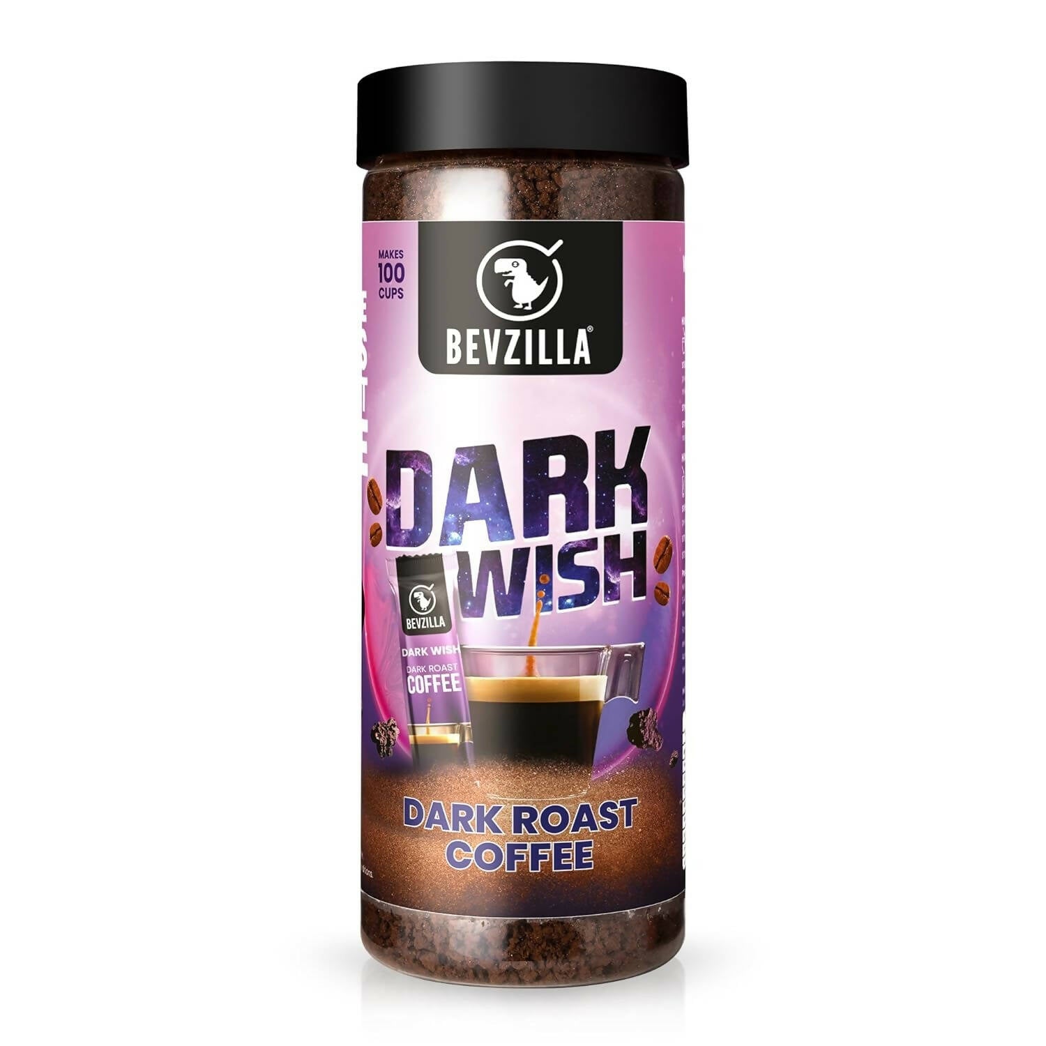 Bevzilla Classic Black Roast Strong Coffee Powder - Dark Wish | Grocsy