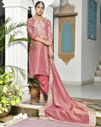 Vaasva Women's Digital Printed Tissue Suit Set With Solid Pant & Brocade Dupatta | Grocsy