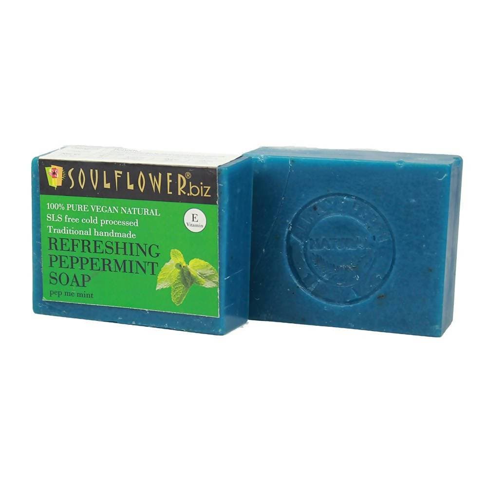 Soulflower Refreshing Peppermint Handmade Soap | Grocsy