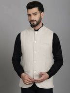 Even Apparels Nehru Jacket With Welt Pockets - Off White | Grocsy