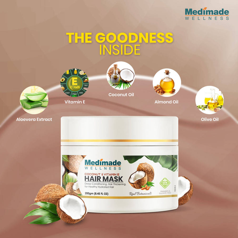 Medimade Wellness Coconut & Vitamin E Hair Mask | Grocsy