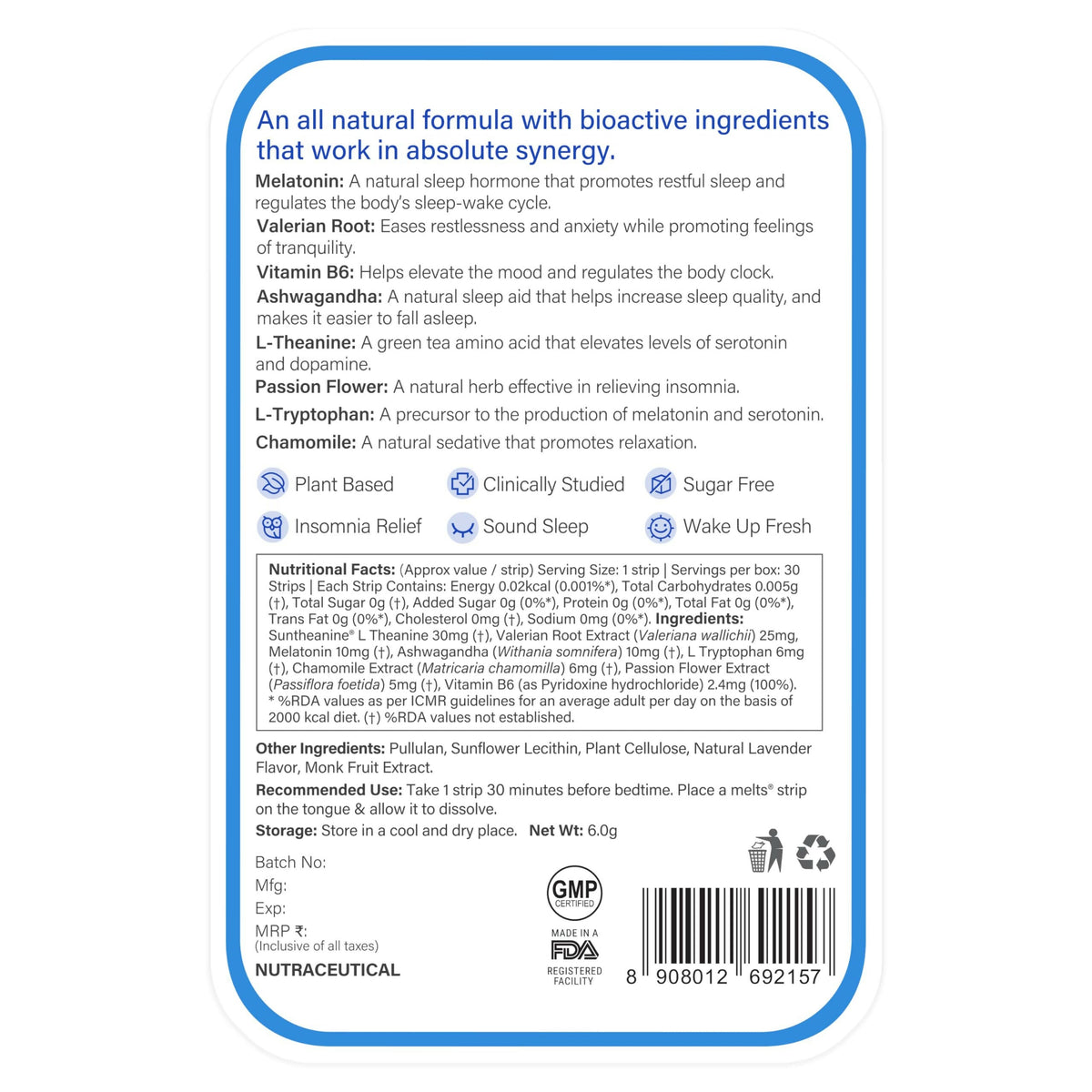 Wellbeing Nutrition Melts Restful Sleep & Instant Energy Oral Strips Combo | Grocsy