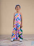 Snakes and Ladders Girls Multi Color Rotary Print Jumpsuit from Siblings Collection | Grocsy