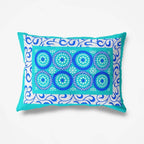 Vamika Latest Printed Cotton Sea Green & White Bedsheet With Pillow Covers (LEOC_CHKR_SG) | Grocsy