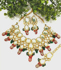 Joban Fashion Hand Made High Quality Gold Plated Base Metal Alloy Kundan Stone Studded Kundan Jewellery Set | Grocsy