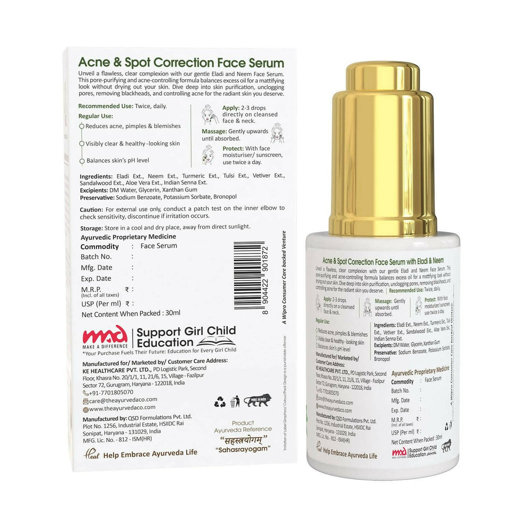 TAC - The Ayurveda Co. With Eladi And Neem Face Serum | Grocsy
