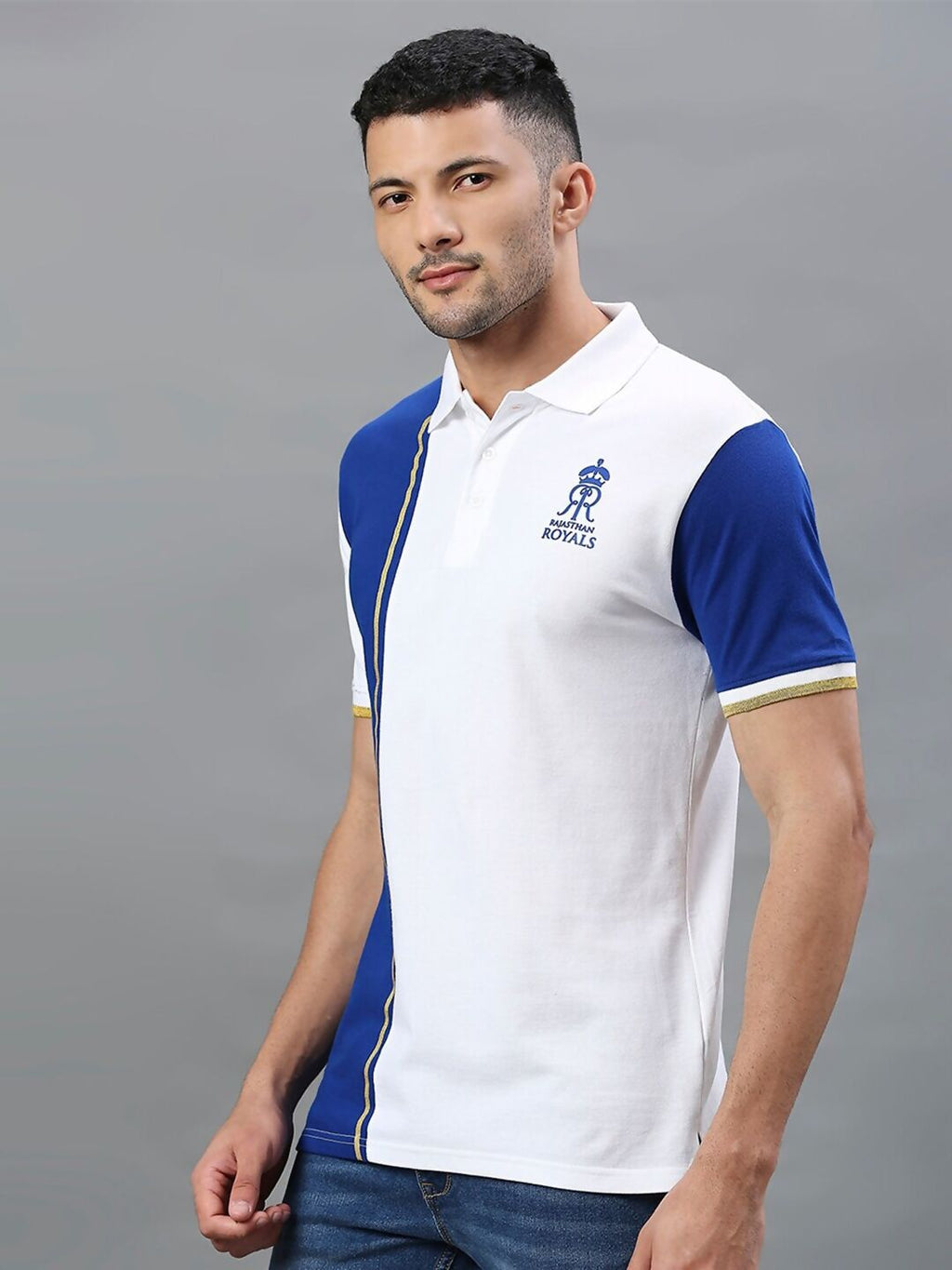 Fancode Rajasthan Royals Polo Collar Cotton IPL T-shirt | Grocsy
