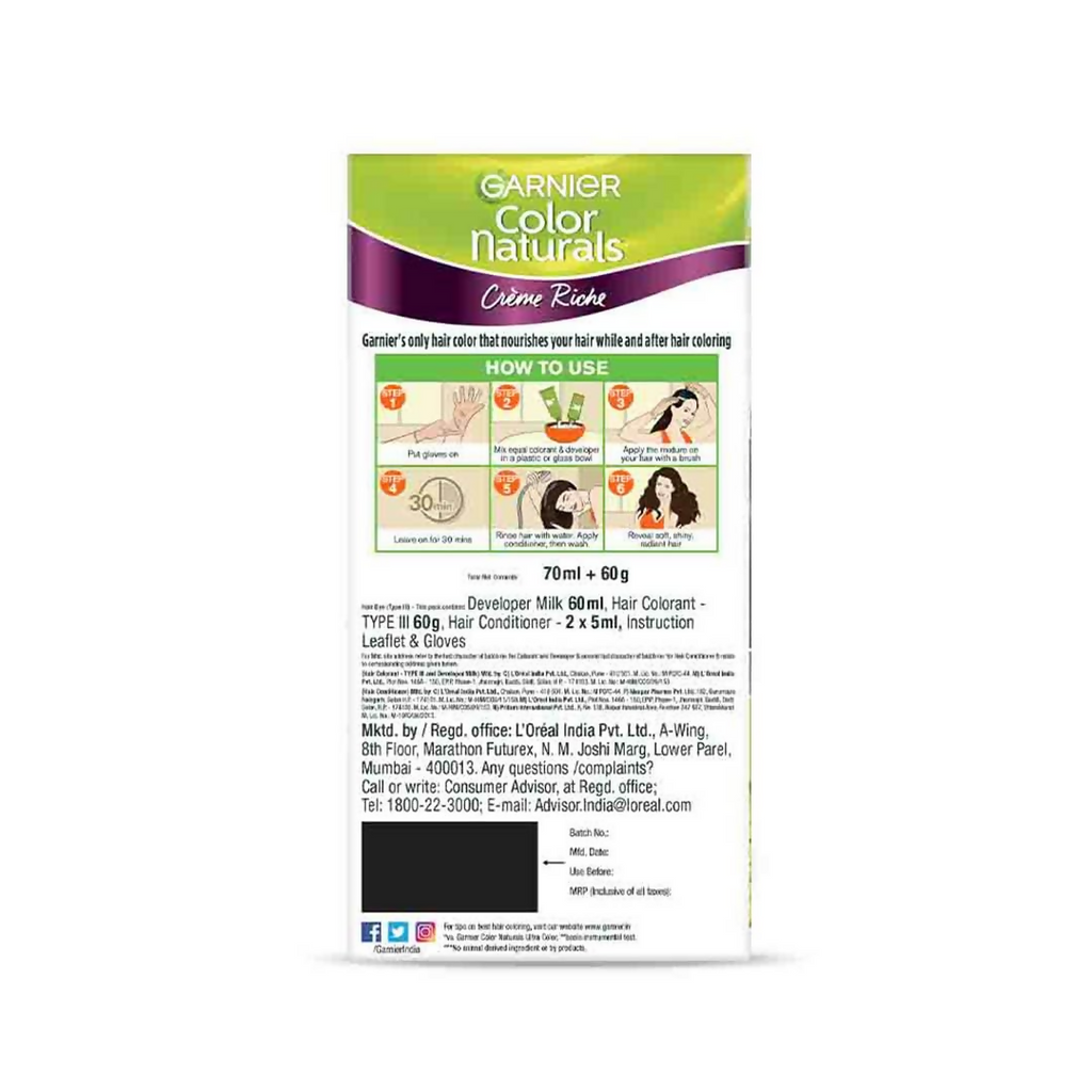 Garnier Color Naturals Creme Riche Hair Color - Shade 3.16 Burgundy | Grocsy