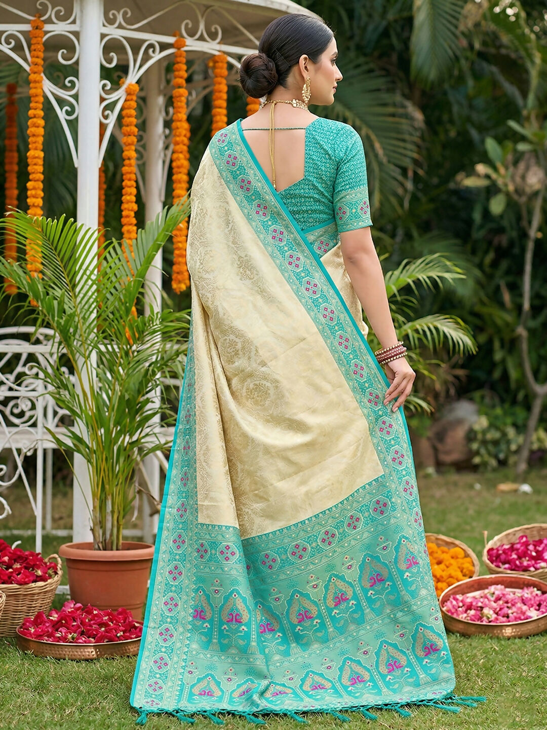 Shree Shyam Fashion Sky Blue Soft Silk Saree | Grocsy