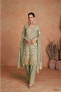 Festive Wear Ethnic PIsta Chinon Stitched Suit With Dupatta - Zeeya | Grocsy
