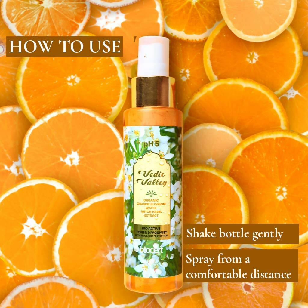 Vedic Valley Face Mist & Toner With Blue Light Filters Orange Blossom | Grocsy