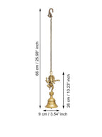 eCraftIndia Golden Brass Dancing Ganesha Idol Wall Hanging Bell With Chain | Grocsy