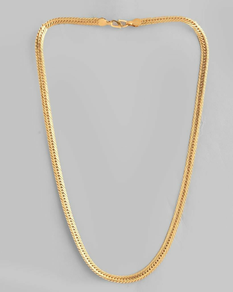 VOJ Gold-Polished Thick Flat Snake Chain | Grocsy