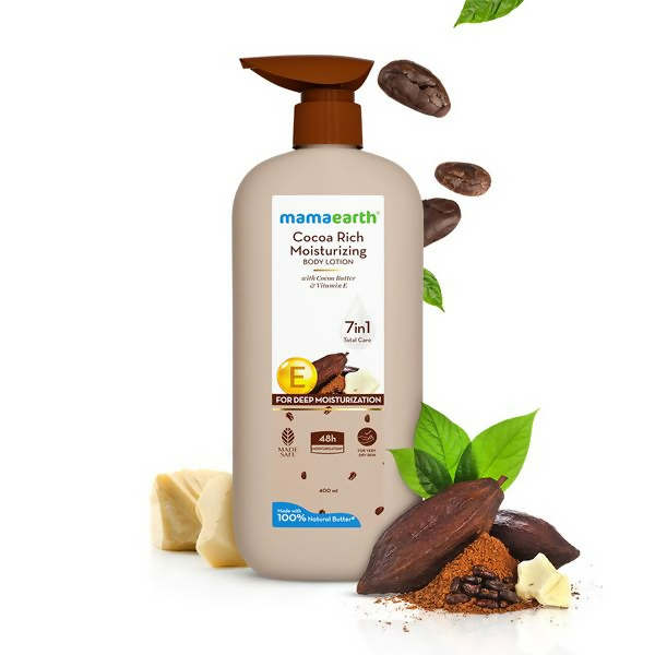 Mamaearth Cocoa Rich Moisturizing Body Lotion with Cocoa Butter & Vitamin E | Grocsy