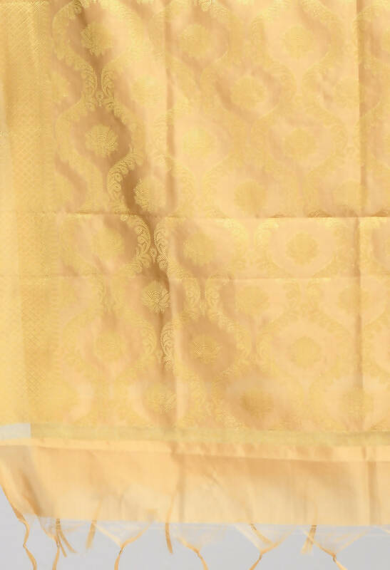 Mominos Fashion Moeza Women's Banarsi Silk All Over Woven Design Golden Dupatta | Grocsy
