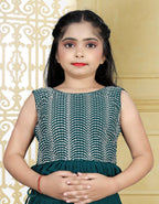 Wedding Designer Rama Georgette Kidswear Lehenga - Aaradhna | Grocsy