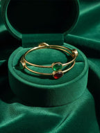 NVR Women Set of 2 Gold Plated Artificial Stone Bangle | Grocsy