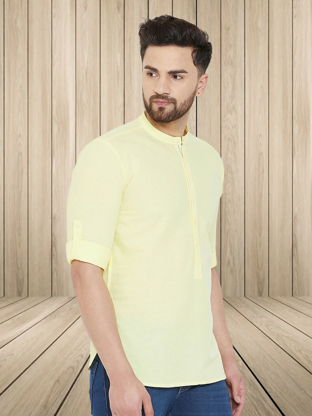 Even Apparels Men's Pure Cotton Yellow Kurta | Grocsy