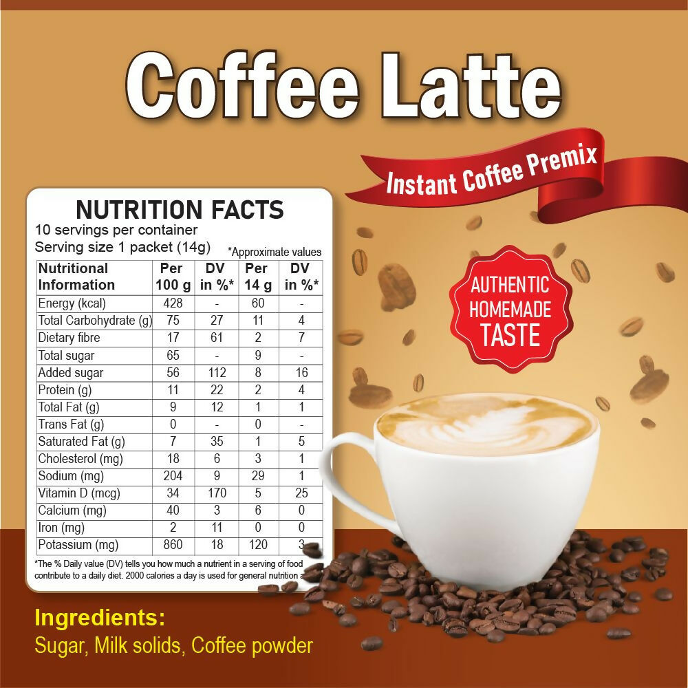 Naivedyam Instant Coffee Latte Premix Powder Sachets | Grocsy