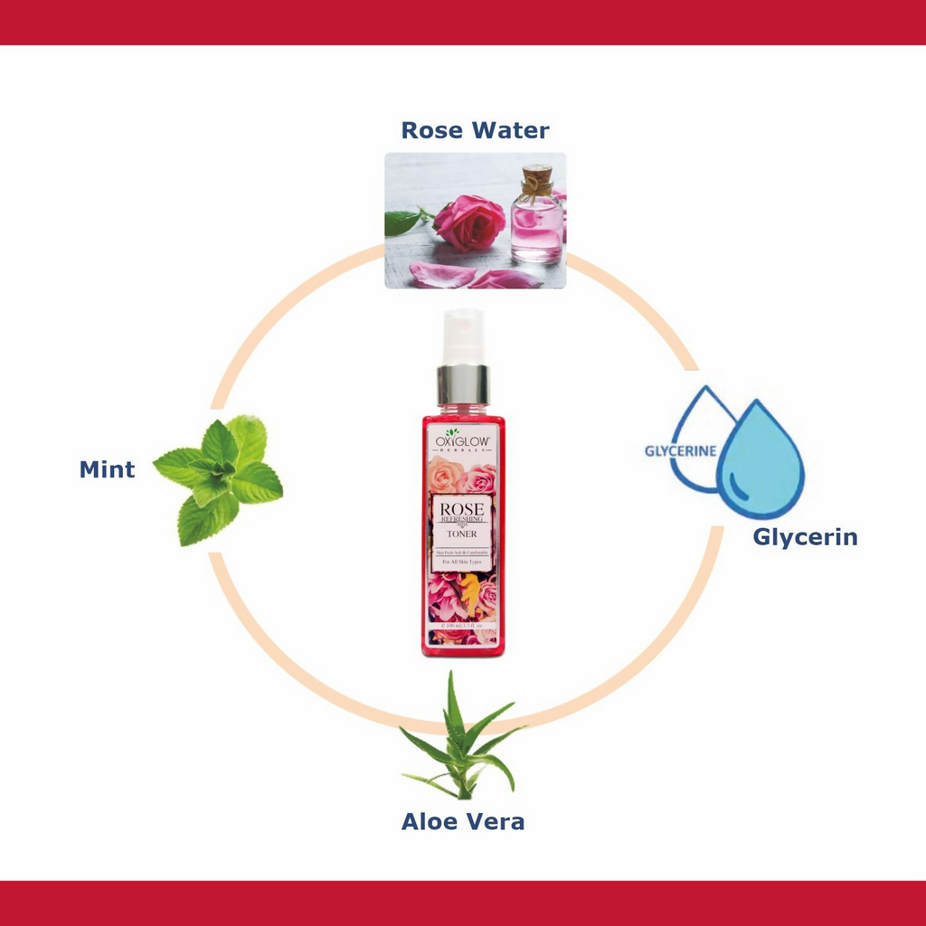 Oxyglow Herbals Rose Skin Toner | Grocsy