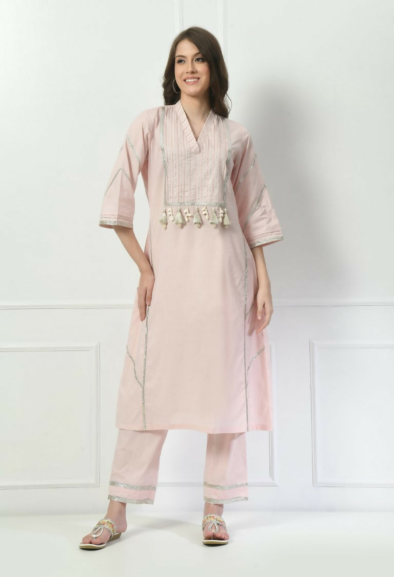 Joban Fashion Cream Cotton Kurta Set | Grocsy