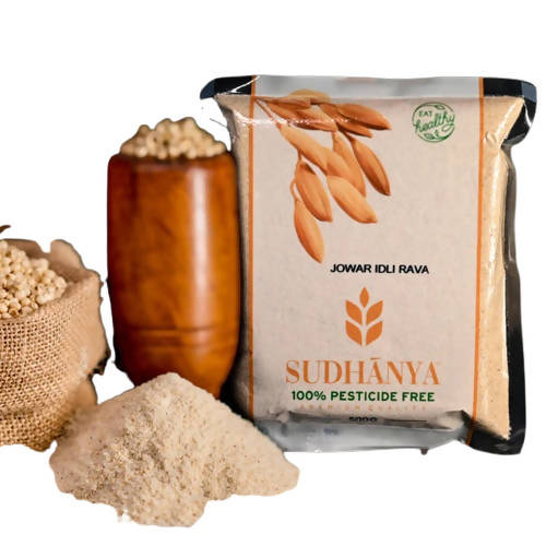 Sudhanya Organic Jowar Idli Rava | Instant Breakfast Mix | Pesticide Free Ready to Cook Foods | Nutritious and Delicious Breakfast Option | Grocsy